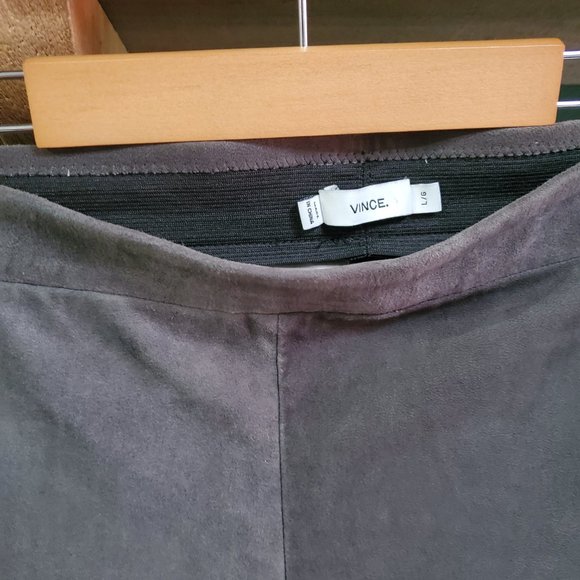 Vince   Leather Suede Skinny Pants with Zippered Ankles - Picture 4 of 5